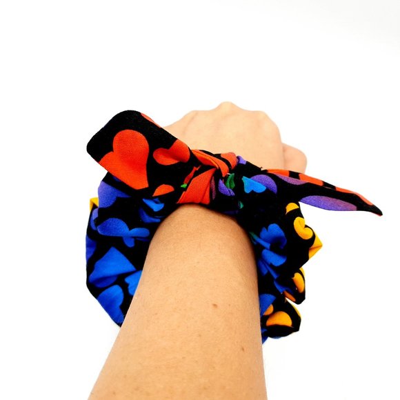 Hearts Scrunchy and Face Mask Matching Set - Picture 9 of 11